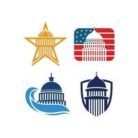 set collection of capitol building logo, Capitol logo icon flat design template vector