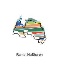 vector archivo mapa de Ramat hasharon, contorno mapa de Israel país vector diseño modelo. editable carrera