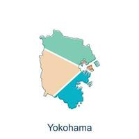 vector map of Yokohama modern outline design, Borders of Japan for your infographic. Vector illustration. design template