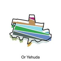 Or Yehuda on a geographical map icon design, Map is highlighted on the Israel country, illustration design template vector