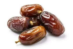 Dates fruit isolated on a white background, generate ai photo