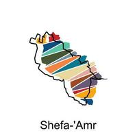 Shefa Amr on a geographical map icon design, Map is highlighted on the Israel country, illustration design template vector