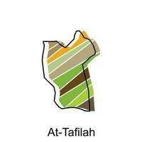 At Tafilah on a geographical map of Jordan, Vector Design Template. Editable Stroke