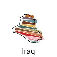 Iraq map with detailed state and region outlines, illustration design template vector