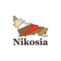 Vector map of nikosia, Vector modern illustration Simplified map design template