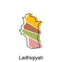 Map of Ladhiqiyah vector illustration design template, on a white background. Map for infographic and geographic information.