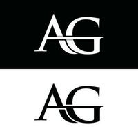 letter AG vector logo design template, monogram logo in white color and black background.