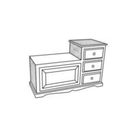 mueble diseño de estante icono línea Arte vector, minimalista ilustración diseño vector