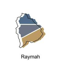 mapa de raymah provincia de Yemen ilustración vector diseño plantilla, adecuado para tu compañía, geométrico logo diseño elemento