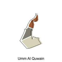 mapa de umm Alabama quwain provincia de unido emirato árabe ilustración diseño, mundo mapa internacional vector modelo con contorno gráfico bosquejo estilo aislado en blanco antecedentes