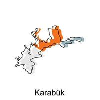 Map of Karabuk Province of Turkey, World Map International vector template with outline graphic sketch style isolated on white background