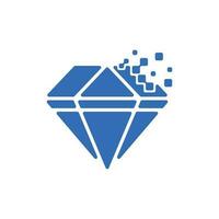 Data Diamond digital pixel logo design template, Logo Template vector illustration design