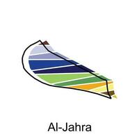 Map of Al Jahra Vector Design Template with Editable Stroke, illustration design