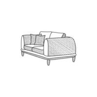 Sofa icon Vector minimalist furniture logo design, Comfortable sofa Icons. Flat design style