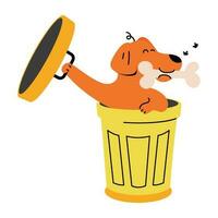 Trendy Dog Trash vector