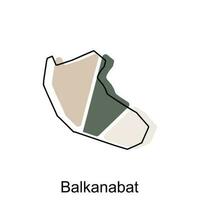 Map of Balkanabat vector illustration of design template,Map have all province and mark the capital city of Turkmenistan