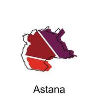 mapa de astana estilizado vector Kazajstán mapa, logo vector diseño. abstracto, diseños concepto, logo, logotipo elemento para modelo.