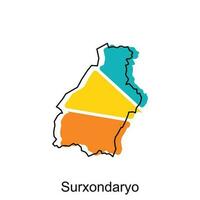 Map of Surxondaryo vector illustration on white background, illustration vector Design Template, suitable for your company