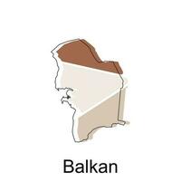 Balkan Map on White Background illustration design template, Map International vector template with outline graphic sketch style, suitable for your company