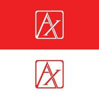 Letter AX with square logo design template vector. designs concept, logos, logotype element for template. vector