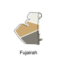 Map of Fujairah Province of United Emirate Arab illustration design, World Map International vector template with outline graphic sketch style isolated on white background