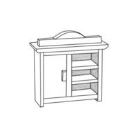 Cabinet icon Furniture line art vector template, minimalist illustration design