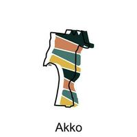 Akko map territory icon. Israel map vector icon for web design isolated on white background