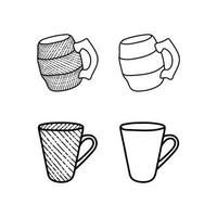 icono conjunto de vaso jarra línea recopilación, Clásico logo ilustración diseño plantilla, moderno sencillo minimalista vector concepto.