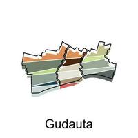 Map of Gudauta Georgia High detailed on white background. Abstract design vector template