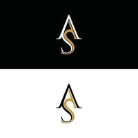 Letter AS elegant simple logo, element graphic illustration template vector