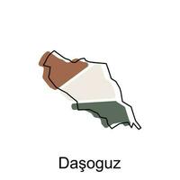 Map of Dasoguz vector illustration of design template,Map have all province and mark the capital city of Turkmenistan