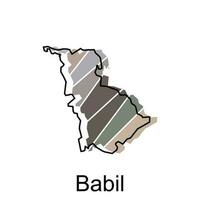 Fully editable, detailed vector map of Babil, map Vector map of Iraq with named governance and travel icons template