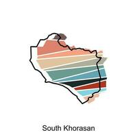 sur khorasan destacado en corrí mapa, ilustración diseño modelo vector