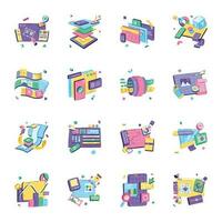 Pack of Graphic Designing Flat Illustrations vector