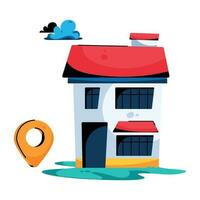 Trendy House Location vector