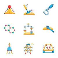 Trendy Pack of Physics Study Flat Icons vector