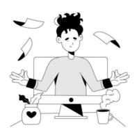 Trendy Work Yoga vector