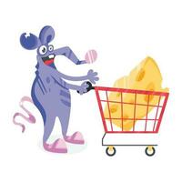 Trendy Rat Shopping vector