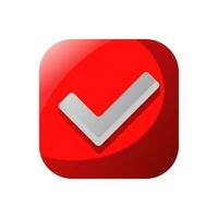 Red Check Box Sign Flat Icon vector
