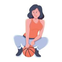 Trendy Female Player vector