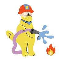 Trendy Fire Dog vector