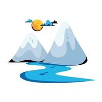 Trendy Glaciers Concepts vector