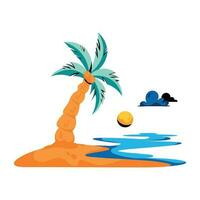 Trendy Beach View vector