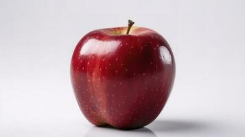 Red apple isolated on white background. Fresh raw organic fruit, generate ai photo