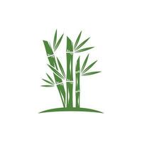 Bamboo with green leaf logo ilustration vector template