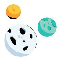 Trendy Planets Concepts vector