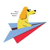 Trendy Dog Plane vector