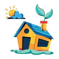 Trendy Eco House vector