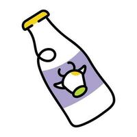 botella de leche de moda vector