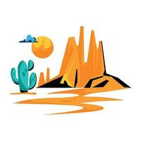 Trendy Desert View vector